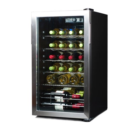 BLACK & DECKER Wine Cooler Refrigerator, 26 Bottle Compressor Cooling Wine Fridge with Blue Light & LED Display BD61536